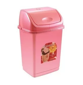 Ведро для мусора 4л розовое "Камелия"