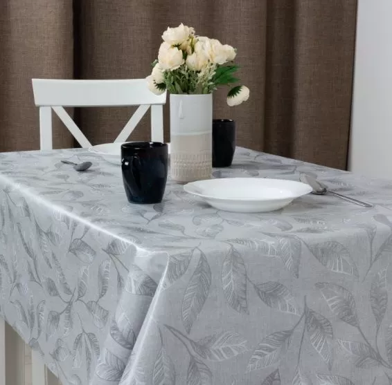 Клеенка на нетк.основе "Camelia" 304/8 Листья серебро (1,40х20м)