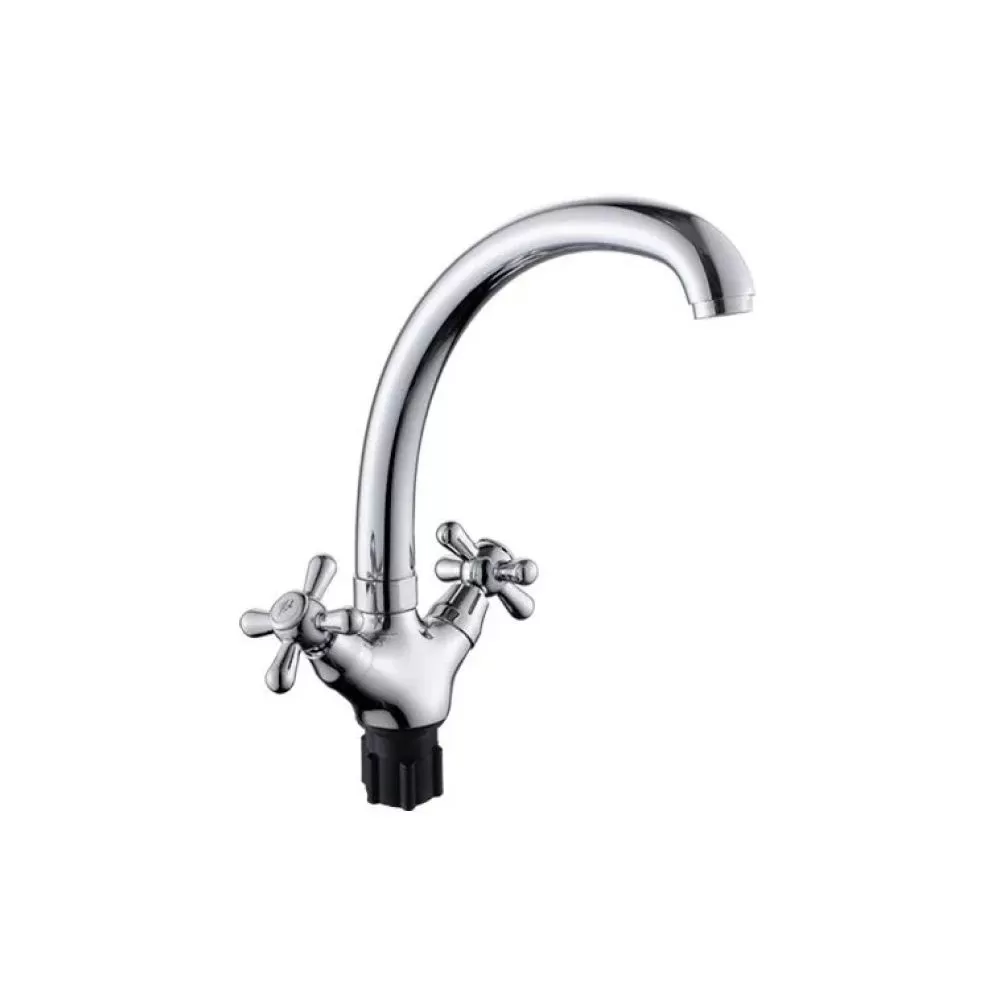 Смеситель для кухни двухручковый  хром  Potato Эверест B42-301