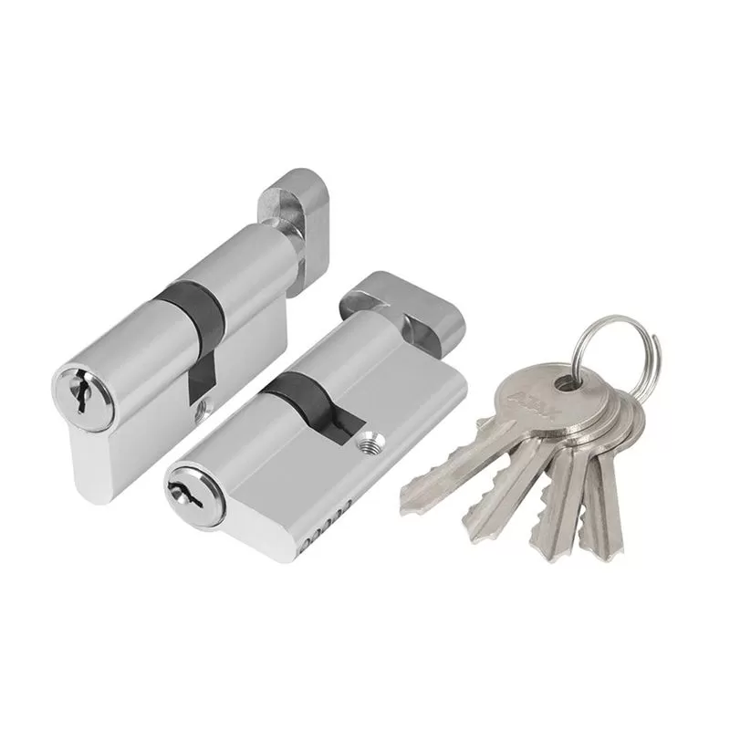 Цилиндровый механизм AX1002Knob60 хром с вертушкой