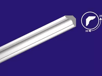 Плинтус потолочный белый 30/30мм С06/30 длина 2м (упак.140шт.) Солид