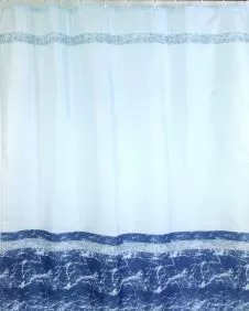 Штора для ванной тканевая синяя, 1180, "Залел", 180*200