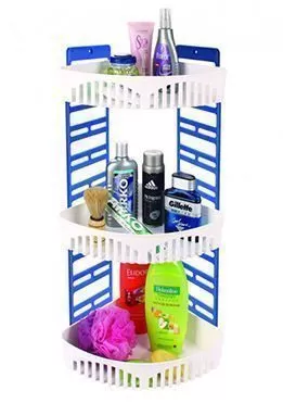 Полка угловая для ванной белая, Премиум