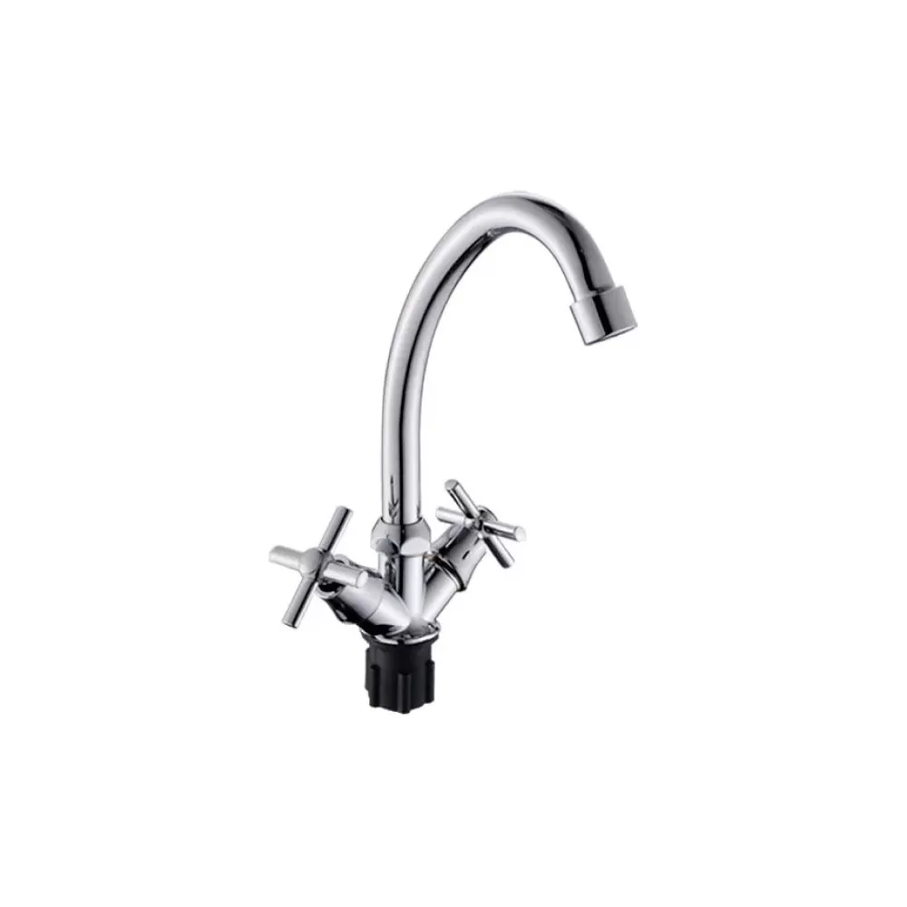 Смеситель для кухни двухручковый  хром  Potato Эверест B49-316