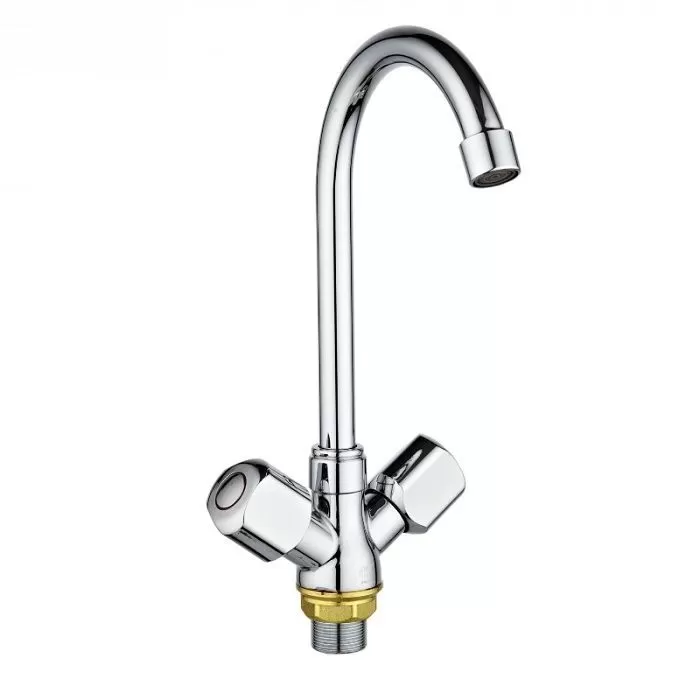 Смеситель для кухни двухручковый хром Potato P 49301