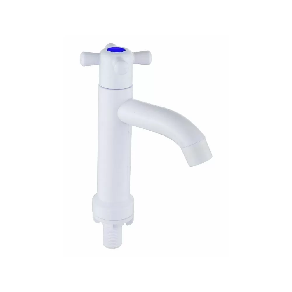 Кран водоразборный одноручковый на холодную воду белый  Potato Эверест B10-340