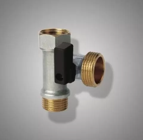 Кран шаровый F 232.04 3-ёх проходной ручка (FR 404 1/2F*3/4M*1/2M) латунь (уп.12шт.) Frap