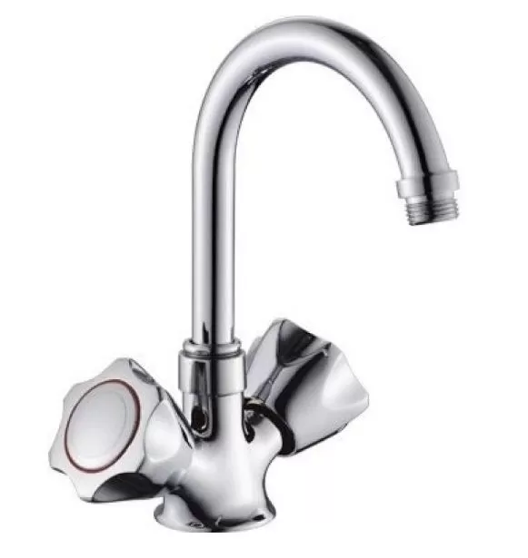 Смеситель для кухни двухручковый хром Potato P 10309A