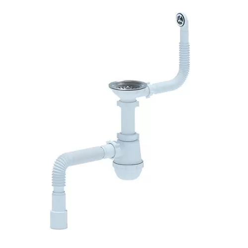 А-0142SA15 Сифон АНИ Грот 3 1/2"* 40 с круглым гибким переливом и г/т 40х40/50